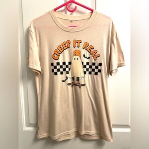 Creep it Real Ghost Skater Spooky T-shirt Halloween T-Shirt